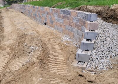block retaining wall | during