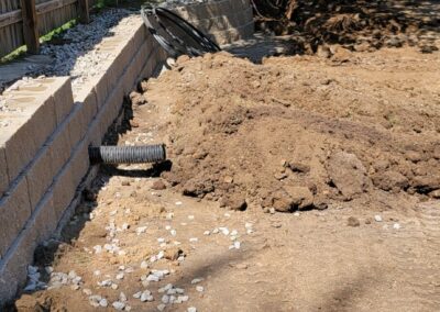 retaining wall | during