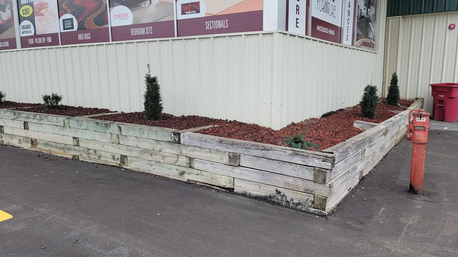 commercial retaining wall | before