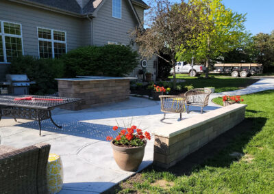 concrete patio and landscaping | after