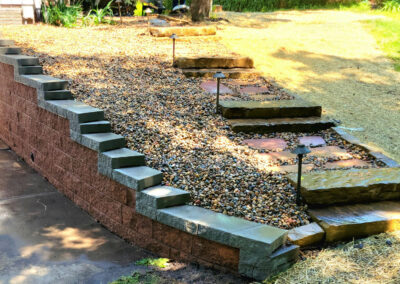 retaining wall and landscaping | after