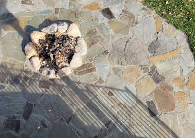 flagstone patio with fire pit | after