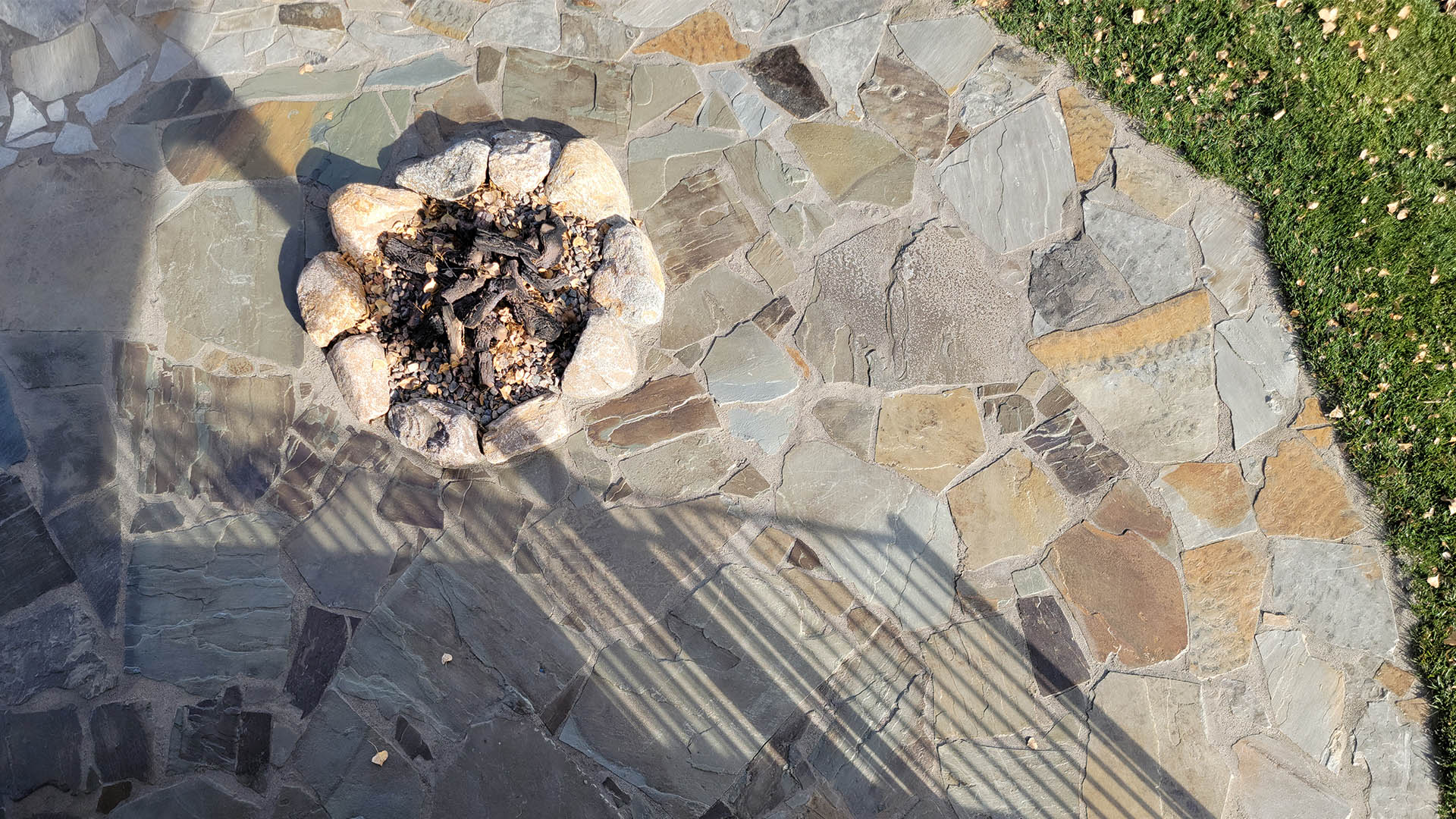 flagstone patio with fire pit | after
