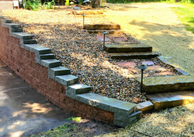 retaining wall with steps
