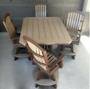 Amish Outdoor Patio Table Set Poly